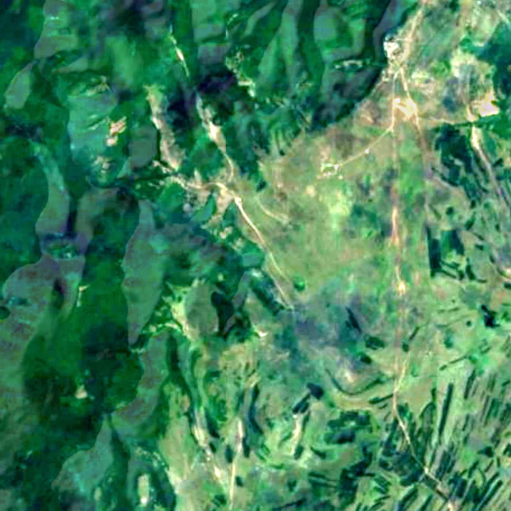 De grond boven Adji-Koba Cave (Sentinel-2)