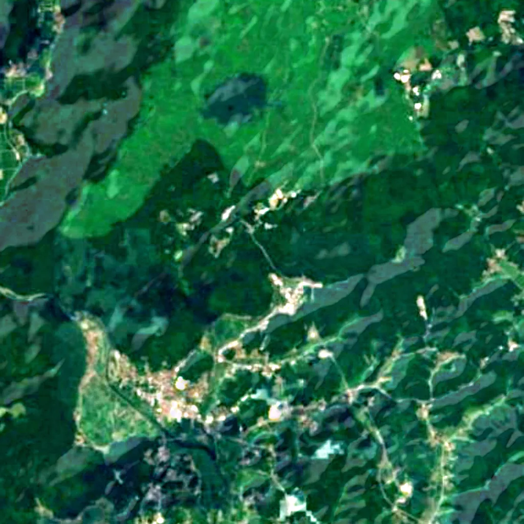 O chão por cima de Akiyoshidō (Sentinel-2)