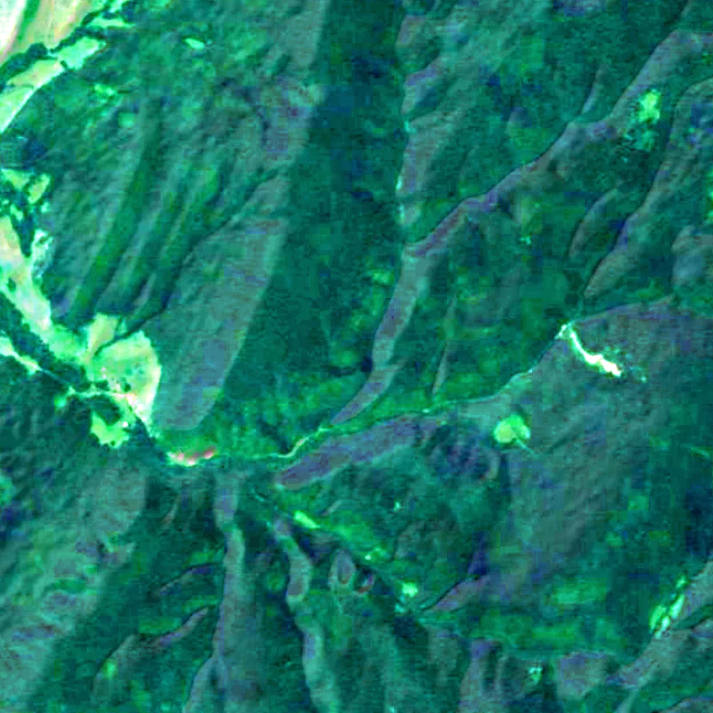 Le sol au-dessus de Askyn Ice Cave (Sentinel-2)