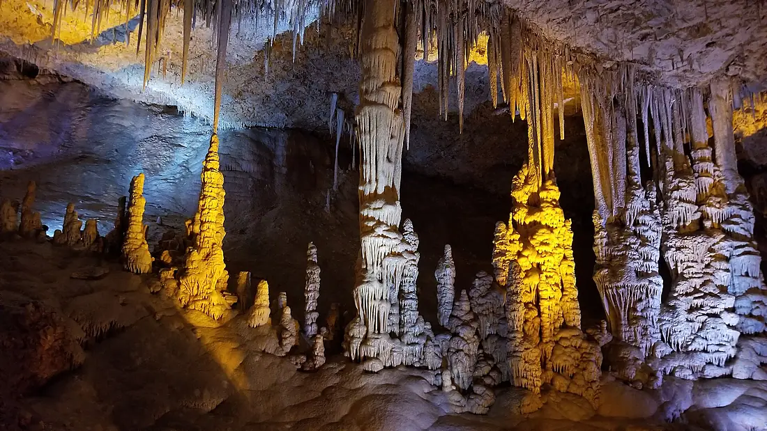 Stalactite Formation in Avshalom Cave
