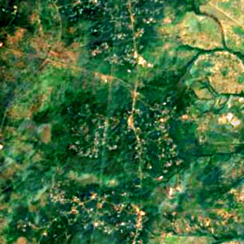 The ground above Awhum Waterfall (Sentinel-2)