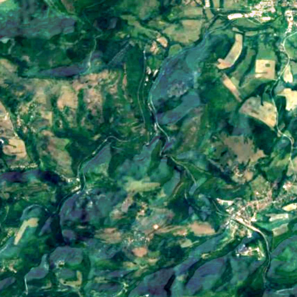 The ground above Bacho Kiro cave (Sentinel-2)