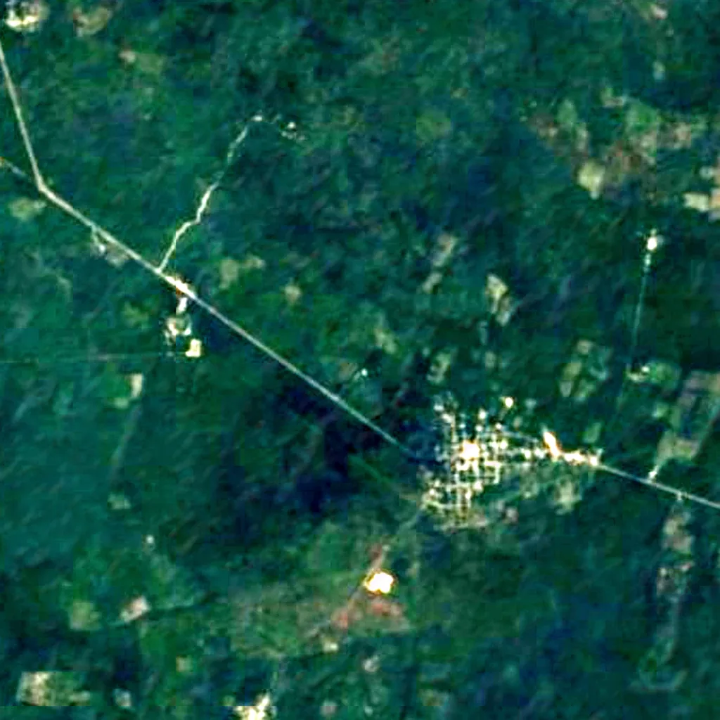 De grond boven Balankanche (Sentinel-2)
