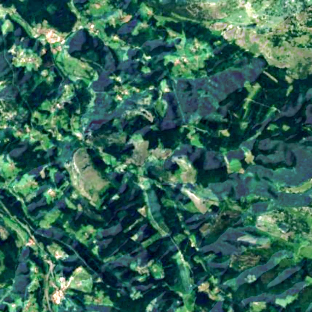 De grond boven Baltzola cave (Sentinel-2)