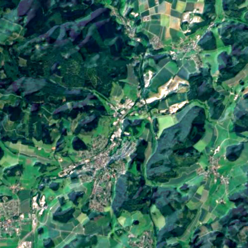 De grond boven Balve Cave (Sentinel-2)