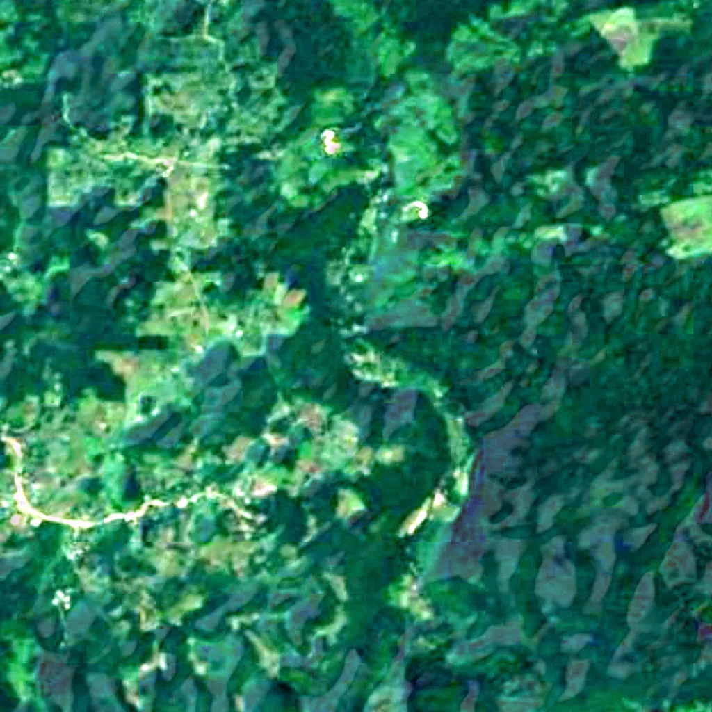 The ground above Barton Creek Cave (Sentinel-2)