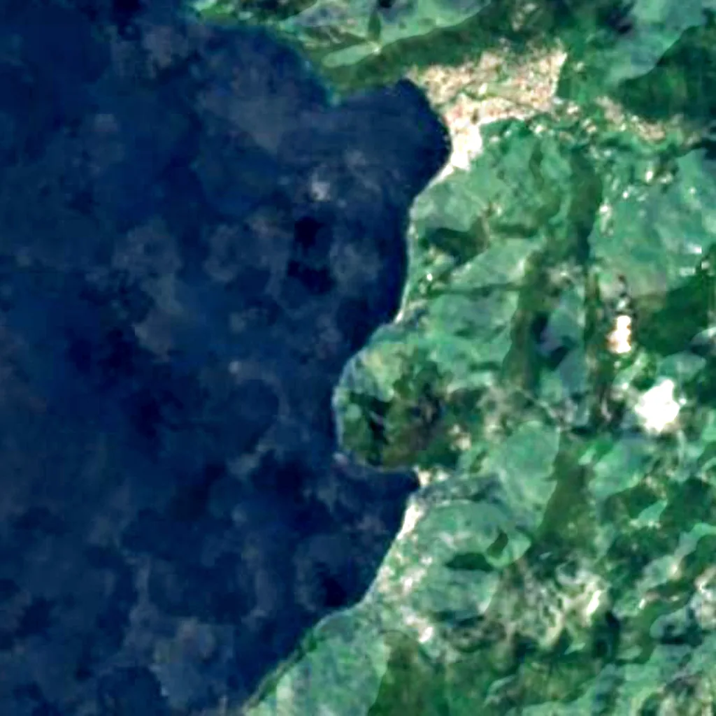 Le sol au-dessus de Bat Cave, Saint Lucia (Sentinel-2)