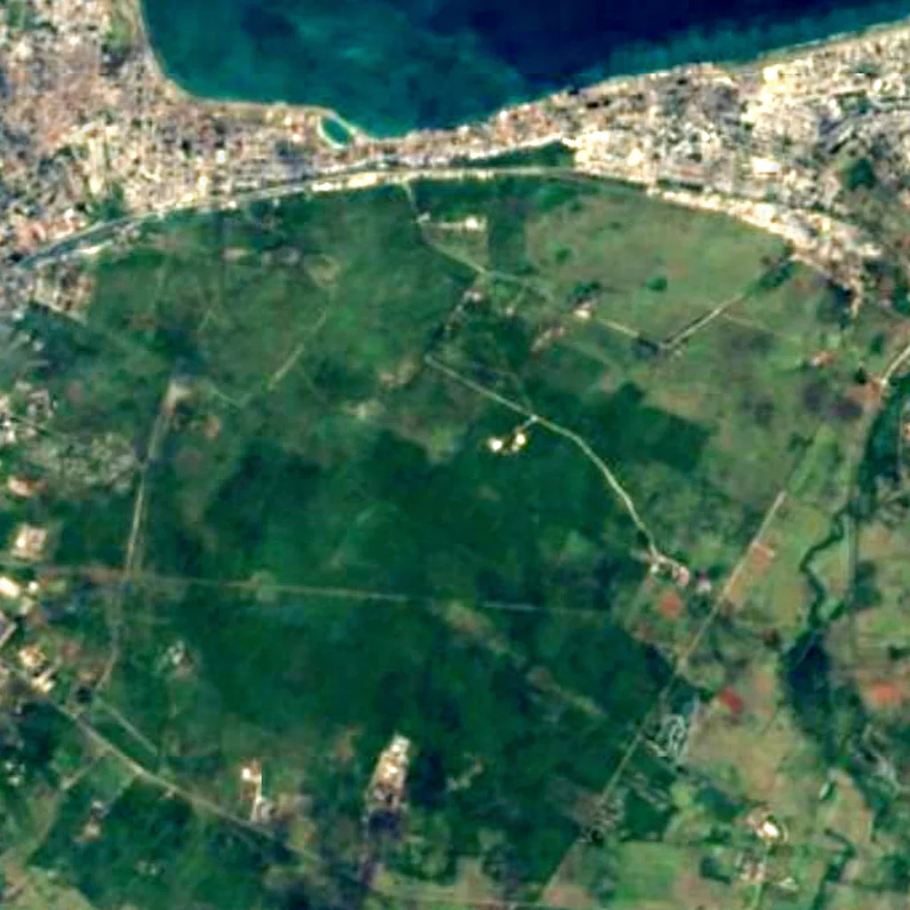 Le sol au-dessus de Bellamar Caves (Matanzas) (Sentinel-2)