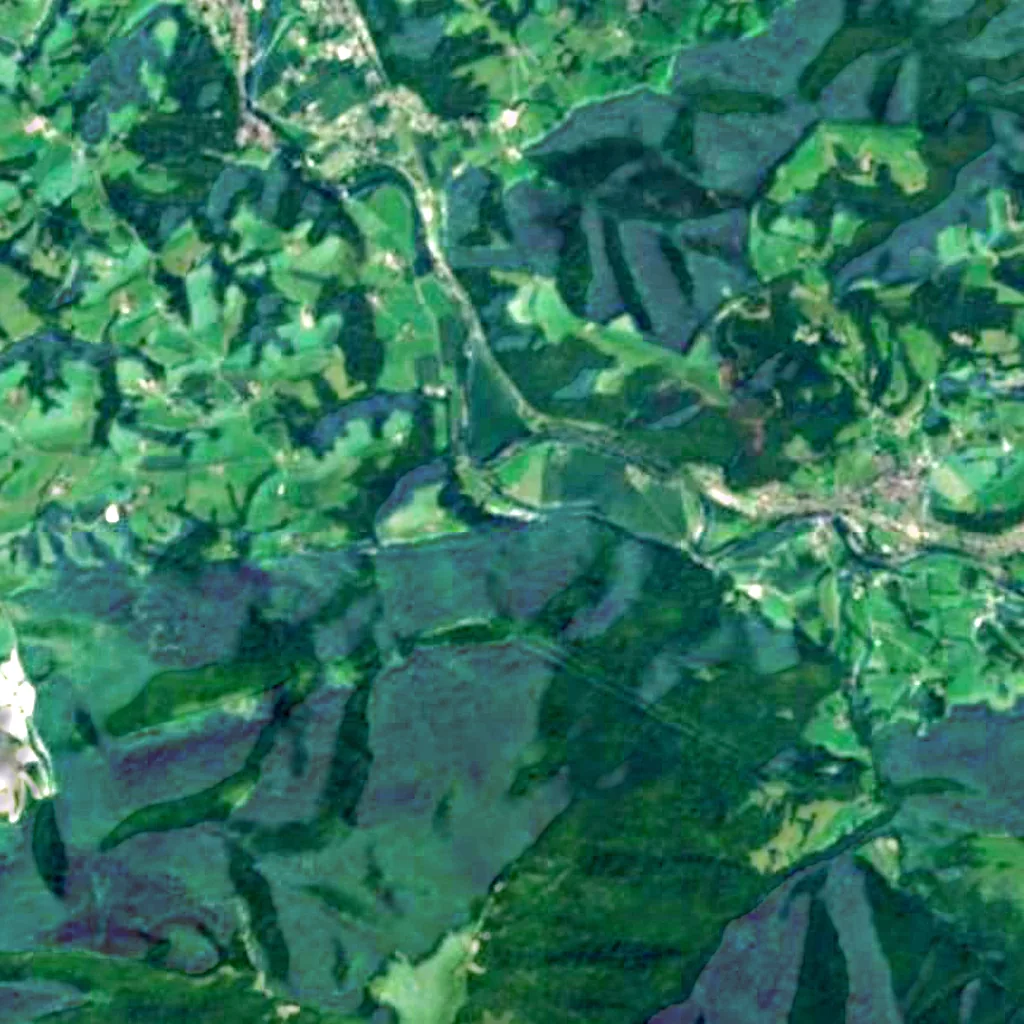 El suelo sobre Grutas de Bétharram (Sentinel-2)