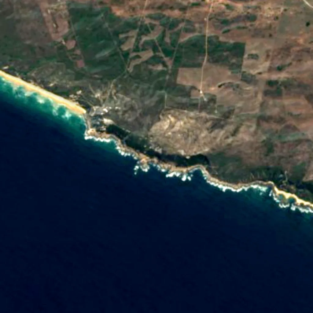 Le sol au-dessus de Blombos (Sentinel-2)