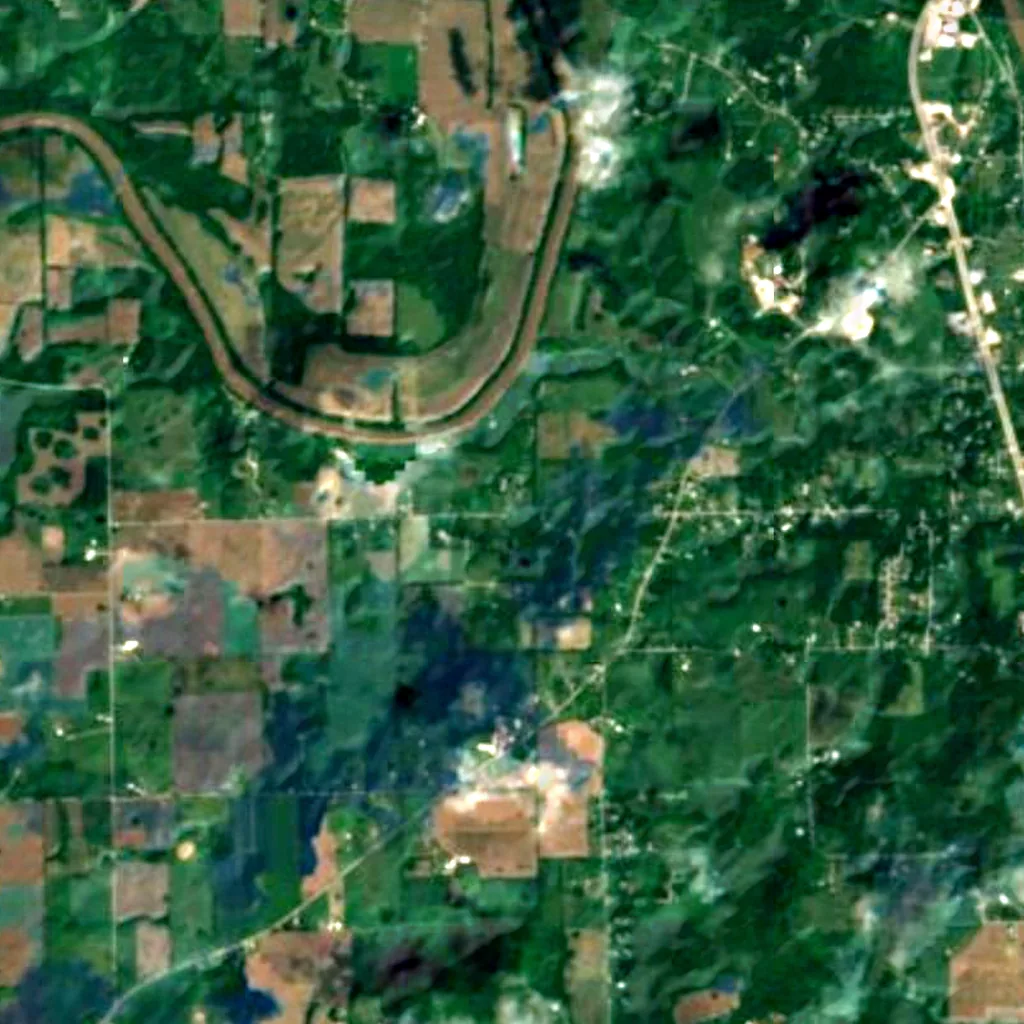 El suelo sobre Bluespring Caverns (Sentinel-2)