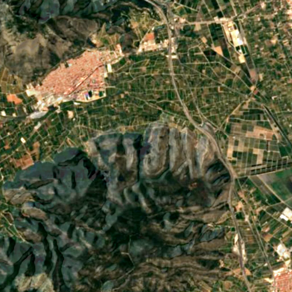 Le sol au-dessus de Grotte de Bolomor (Sentinel-2)