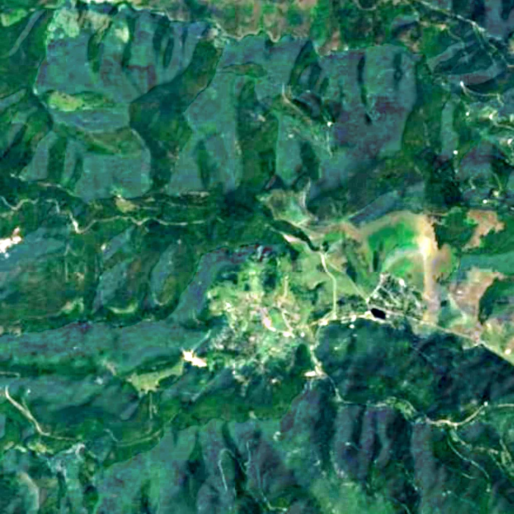De grond boven Abîme de Bramabiau (Sentinel-2)