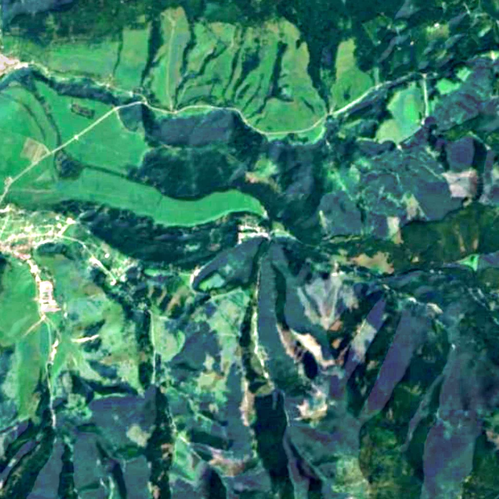 El suelo sobre Brestovska jaskyna (Sentinel-2)