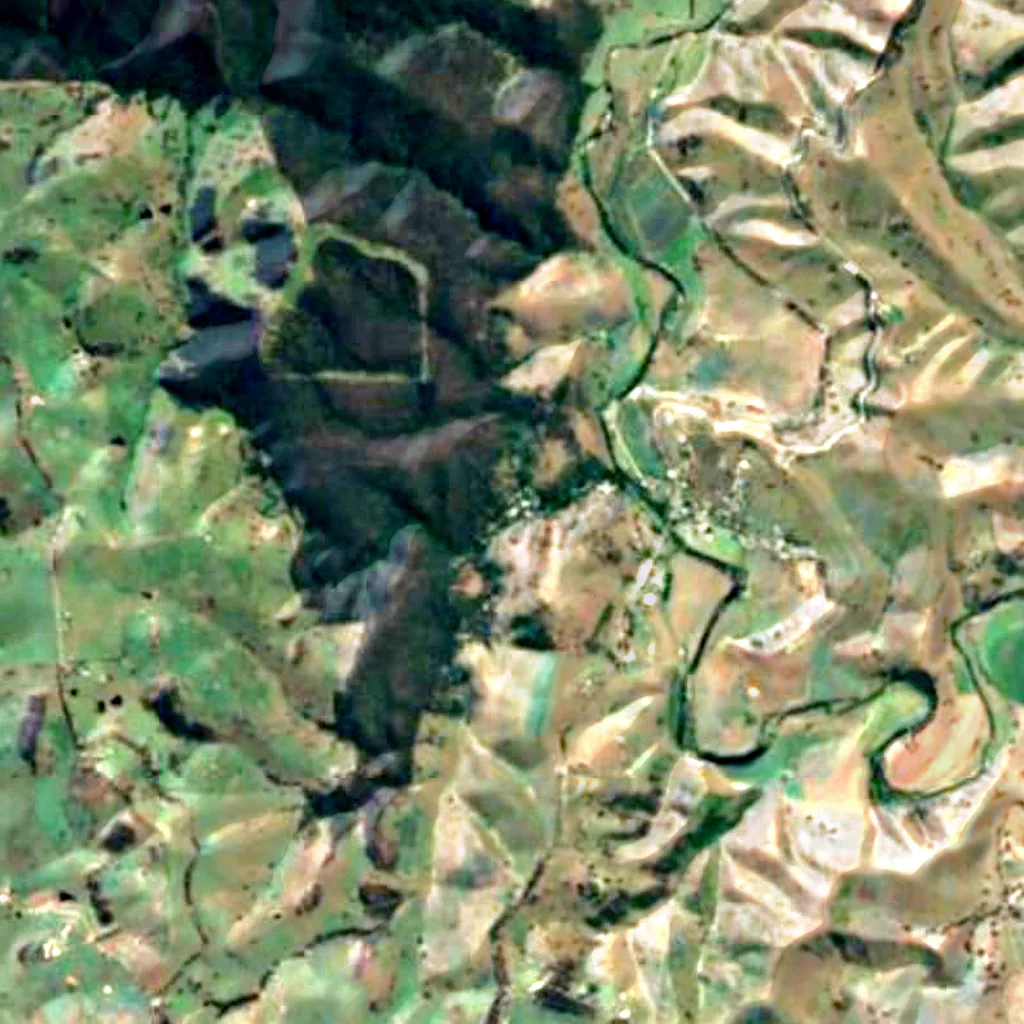 Il terreno sopra Buchan Caves (Sentinel-2)