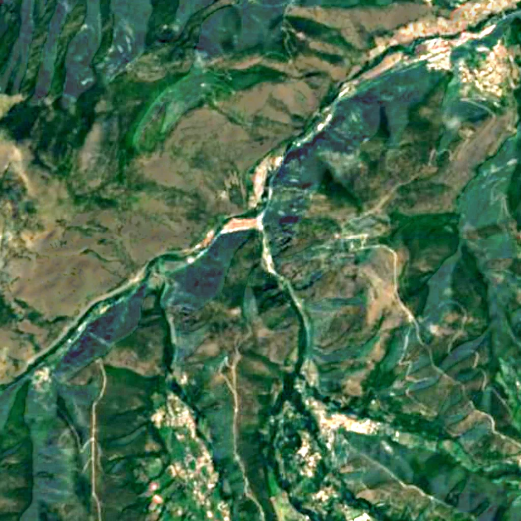 Il terreno sopra Canalettes Caves (Sentinel-2)