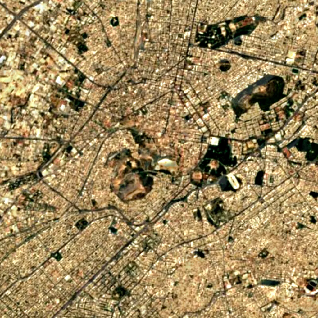 De grond boven Cave of Pan (Sentinel-2)