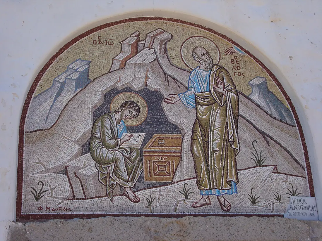 Patmos - mosaik ovanför grottentren