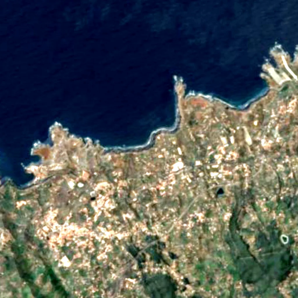 Der Boden über Cave of the Guanches (Sentinel-2)