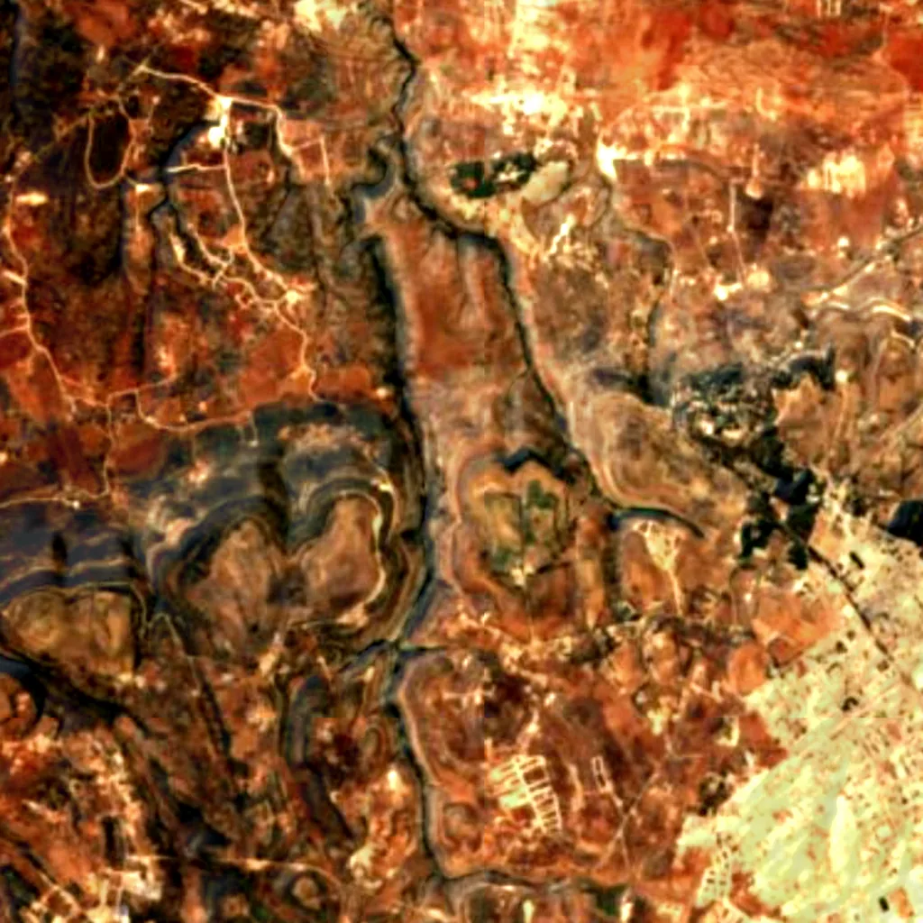 El suelo sobre Cave of the Nymphs, Cyrene (Sentinel-2)