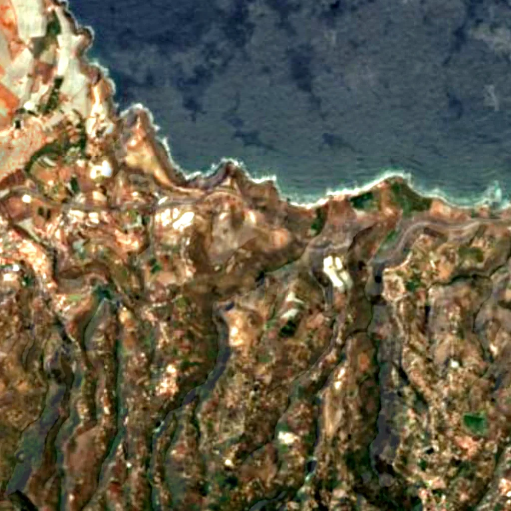 Il terreno sopra Caves of Valeron (Sentinel-2)