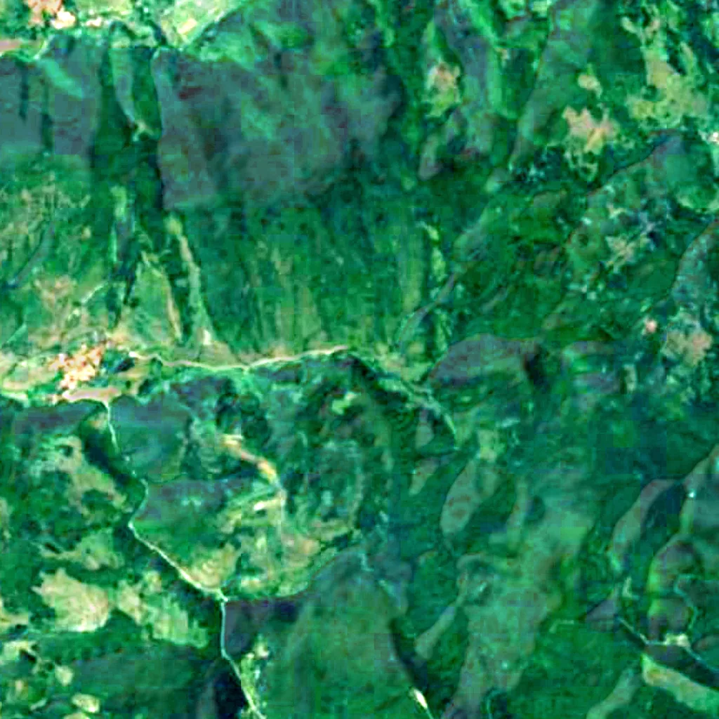 De grond boven Cerje cave (Sentinel-2)