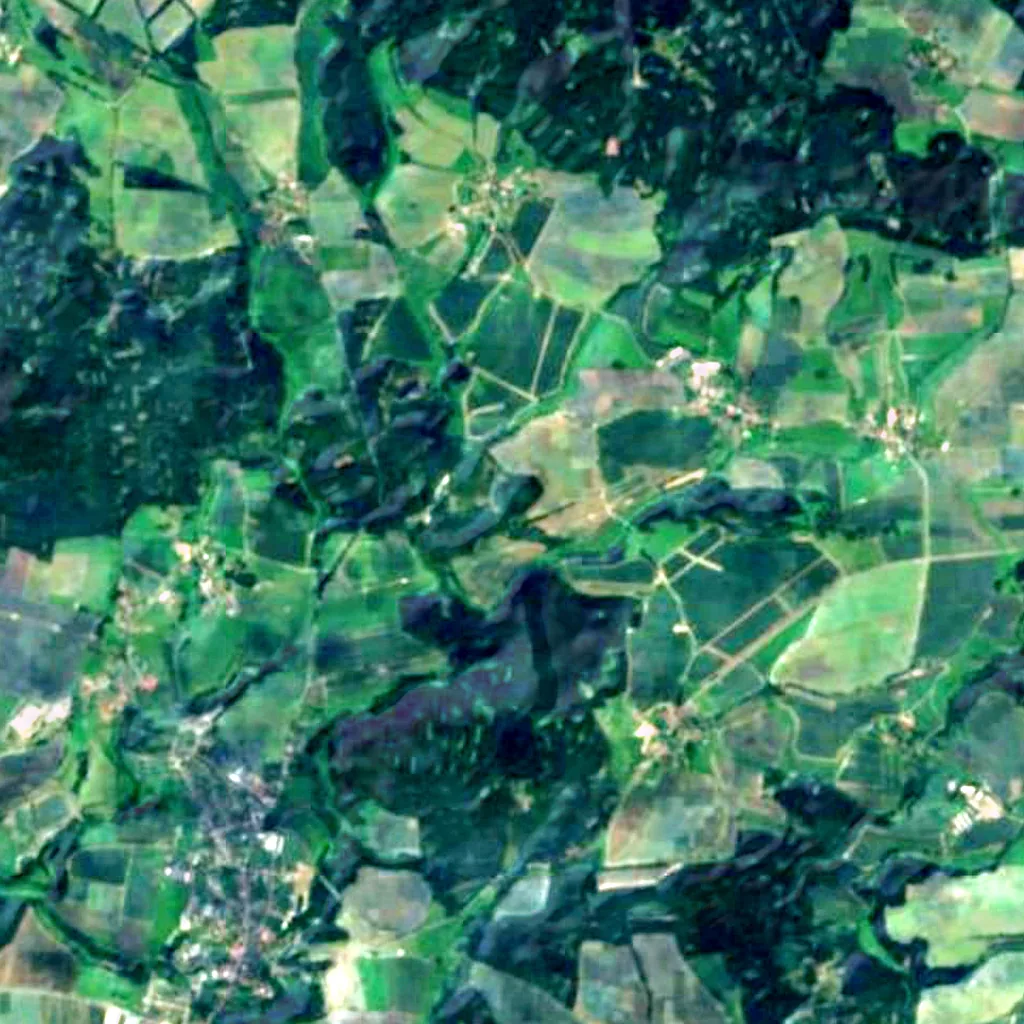 Der Boden über Chýnovská jeskyně (Sentinel-2)