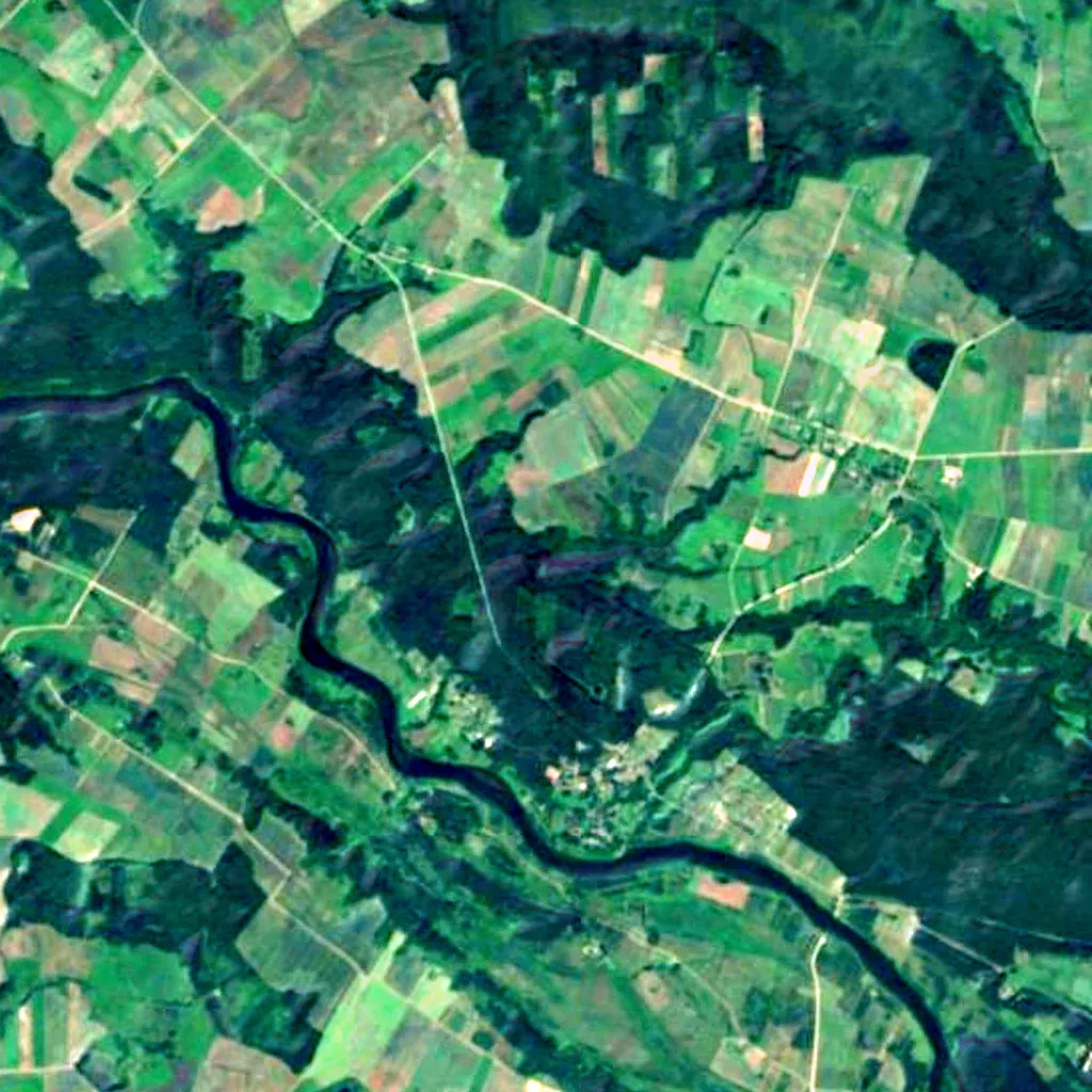 O chão por cima de Čiobiškis cave (Sentinel-2)