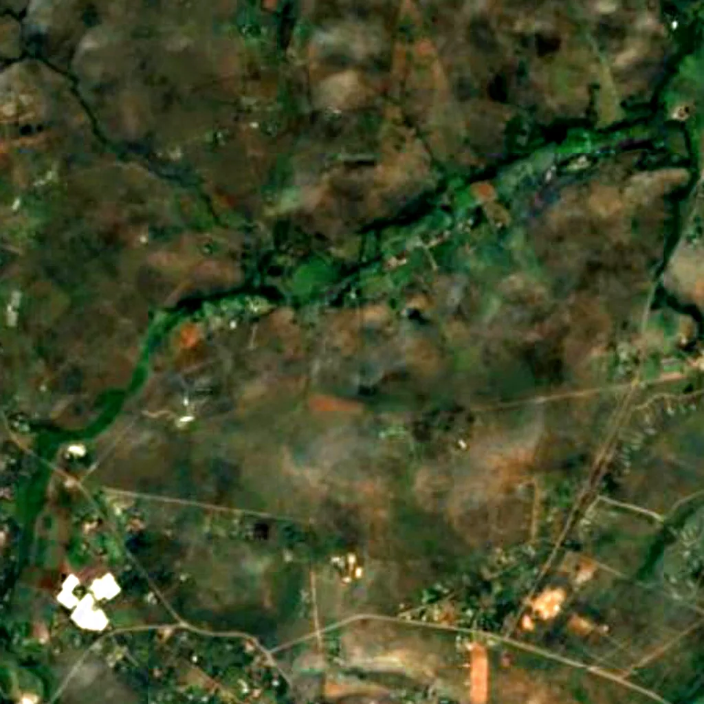 De grond boven Coopers Cave (Sentinel-2)