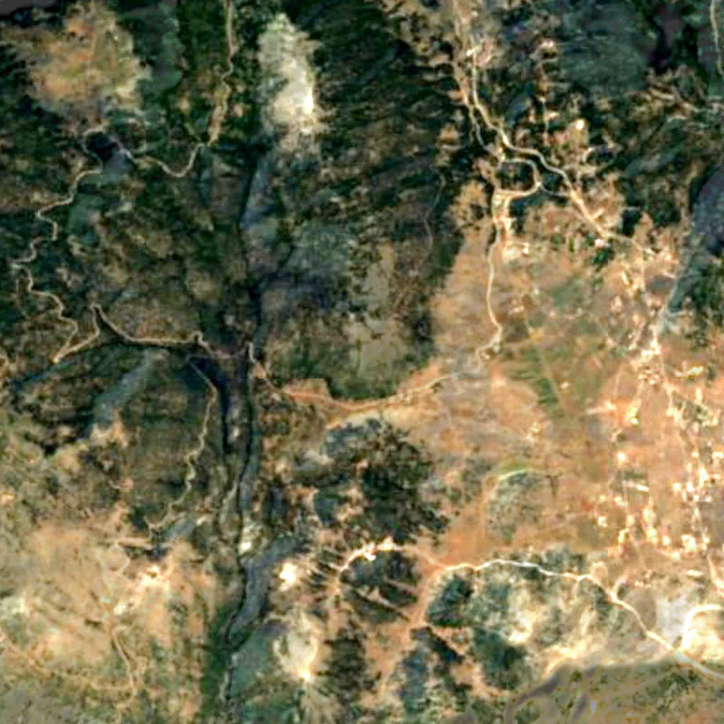 The ground above Corycian Cave (Sentinel-2)