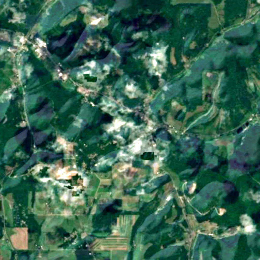 Il terreno sopra Coudersport Ice Mine (Sentinel-2)