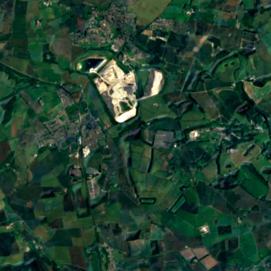 De grond boven Creswell Crags (Sentinel-2)
