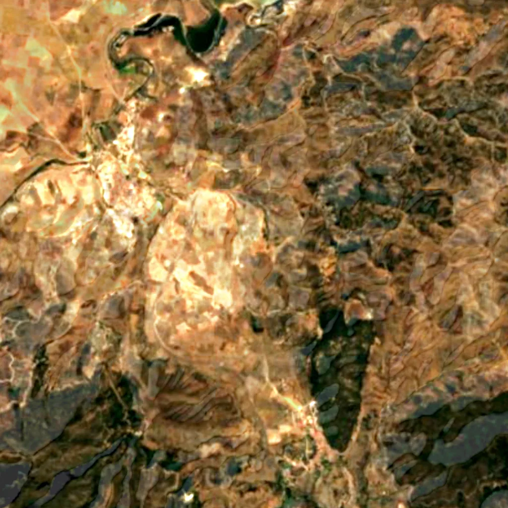 Il terreno sopra Cueva de Ardales (Sentinel-2)