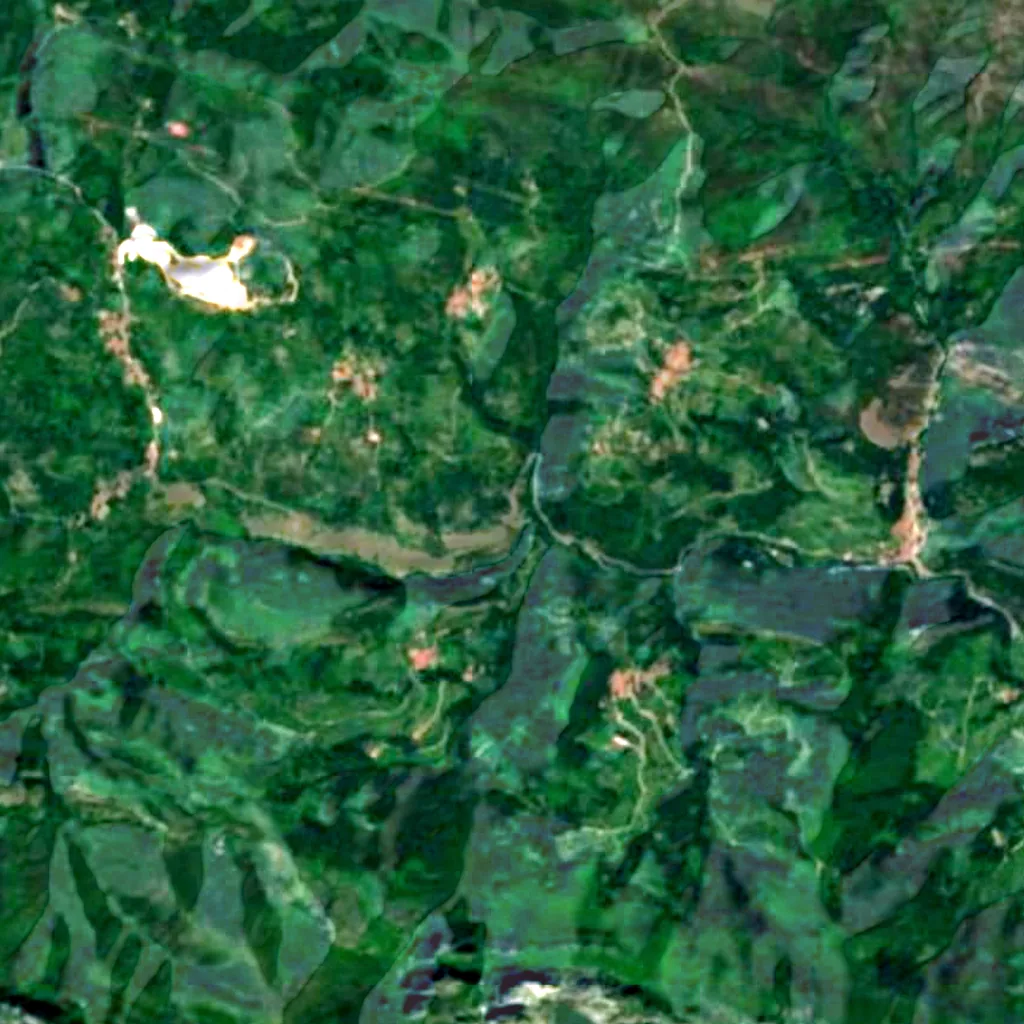 De grond boven Cueva de La Covaciella (Sentinel-2)