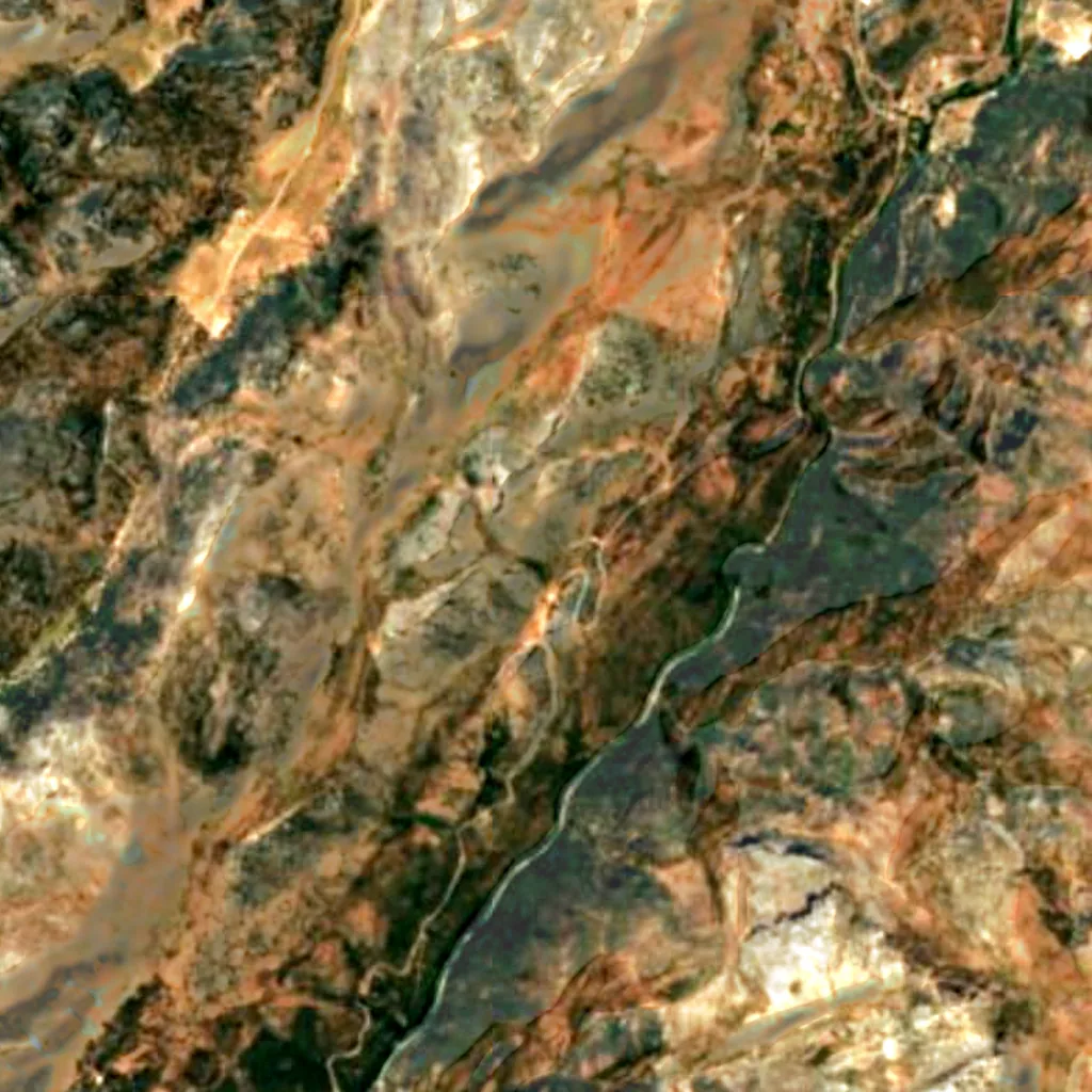 De grond boven Cueva de la Pileta (Sentinel-2)