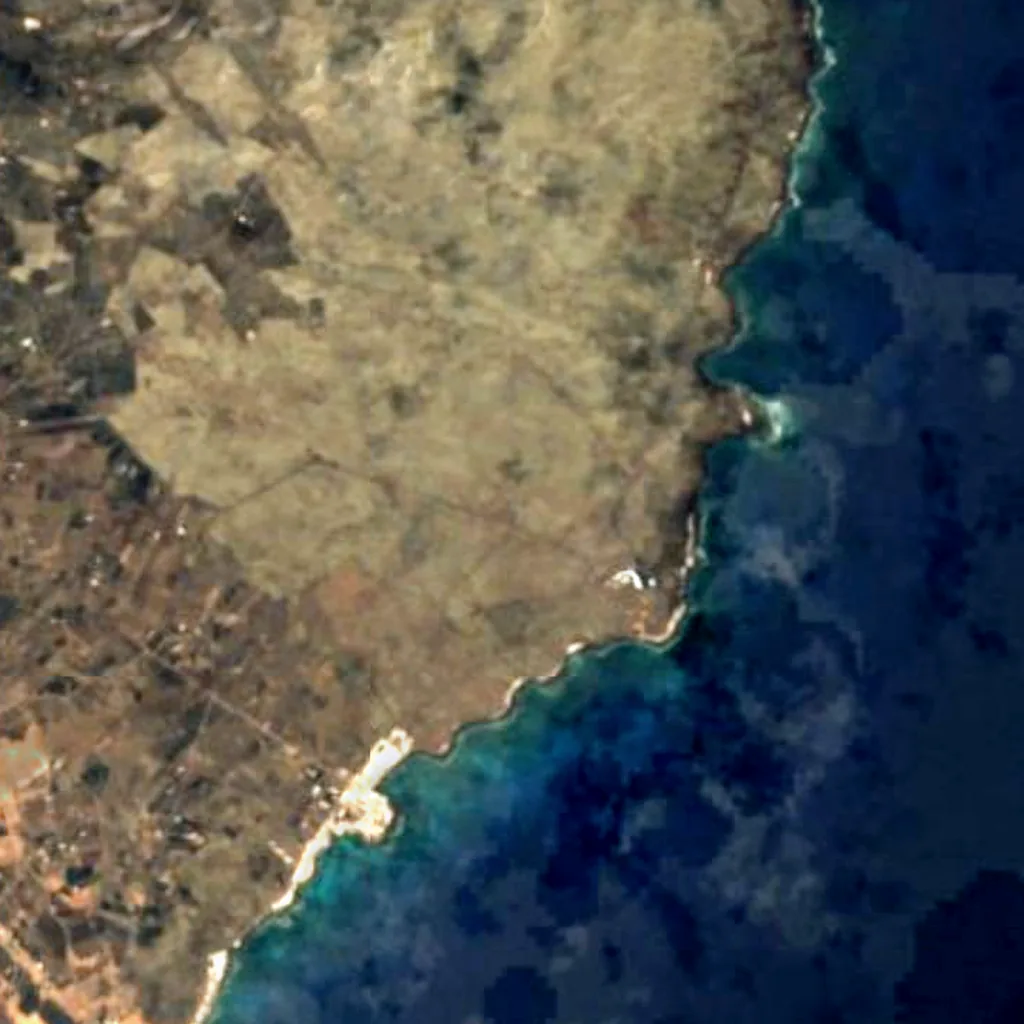 Il terreno sopra Cueva de los Verdes (Sentinel-2)