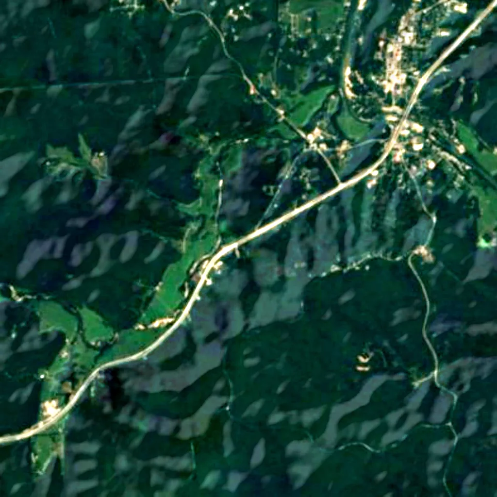 Le sol au-dessus de Current River Cavern (Sentinel-2)