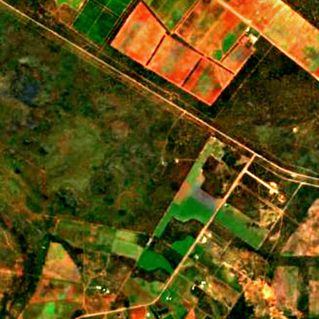 O chão por cima de Cutta Cutta Caves Nature Park (Sentinel-2)