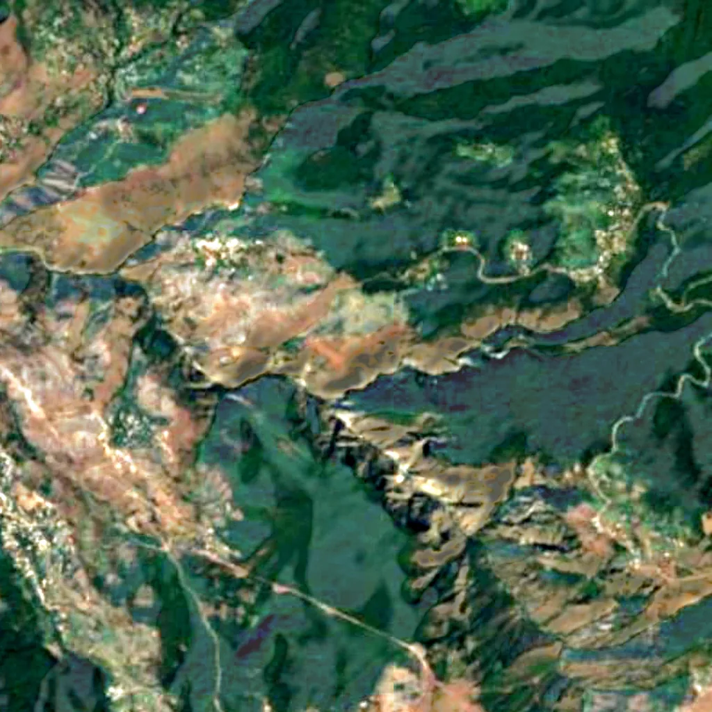 The ground above Darband Cave (Sentinel-2)