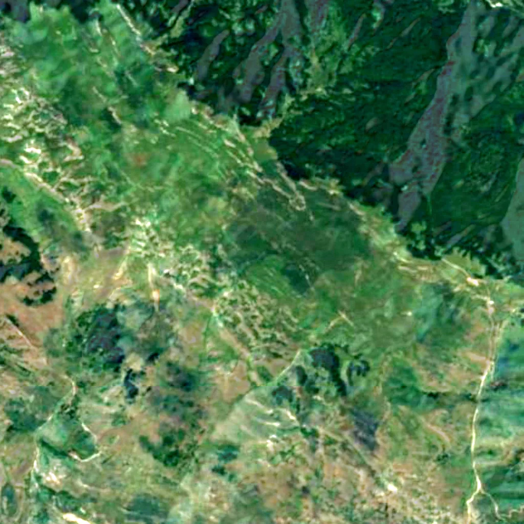 De grond boven Đatlo cave (Sentinel-2)