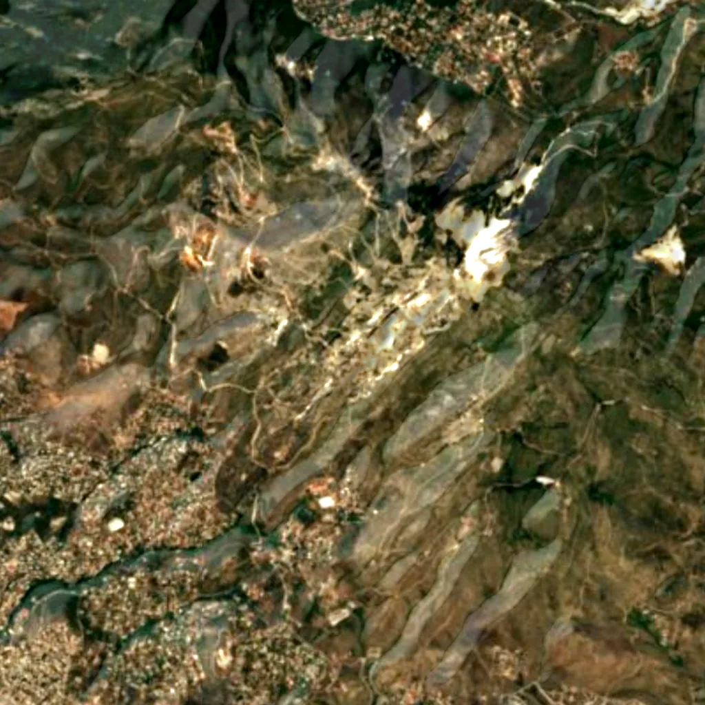 Il terreno sopra Davelis Cave (Sentinel-2)