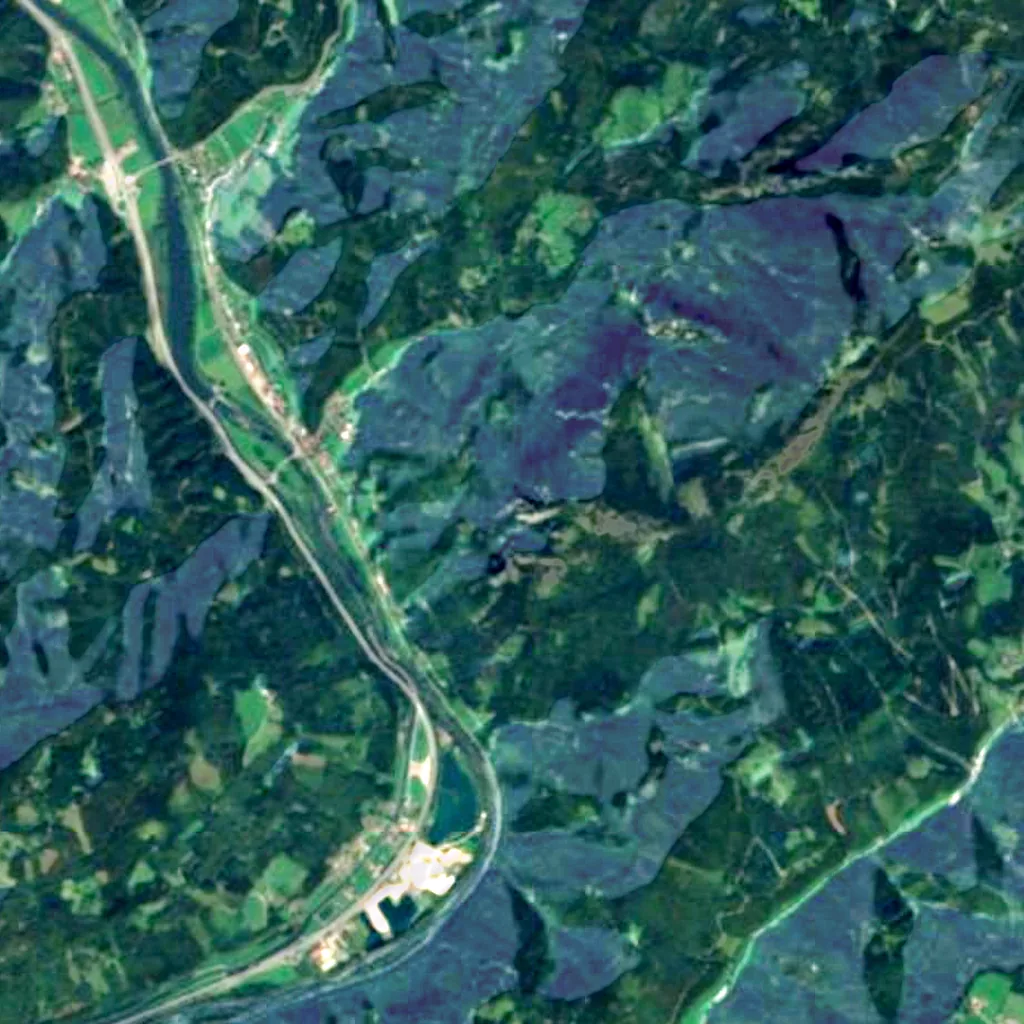 The ground above Dragon's Lair at Mixnitz (Sentinel-2)