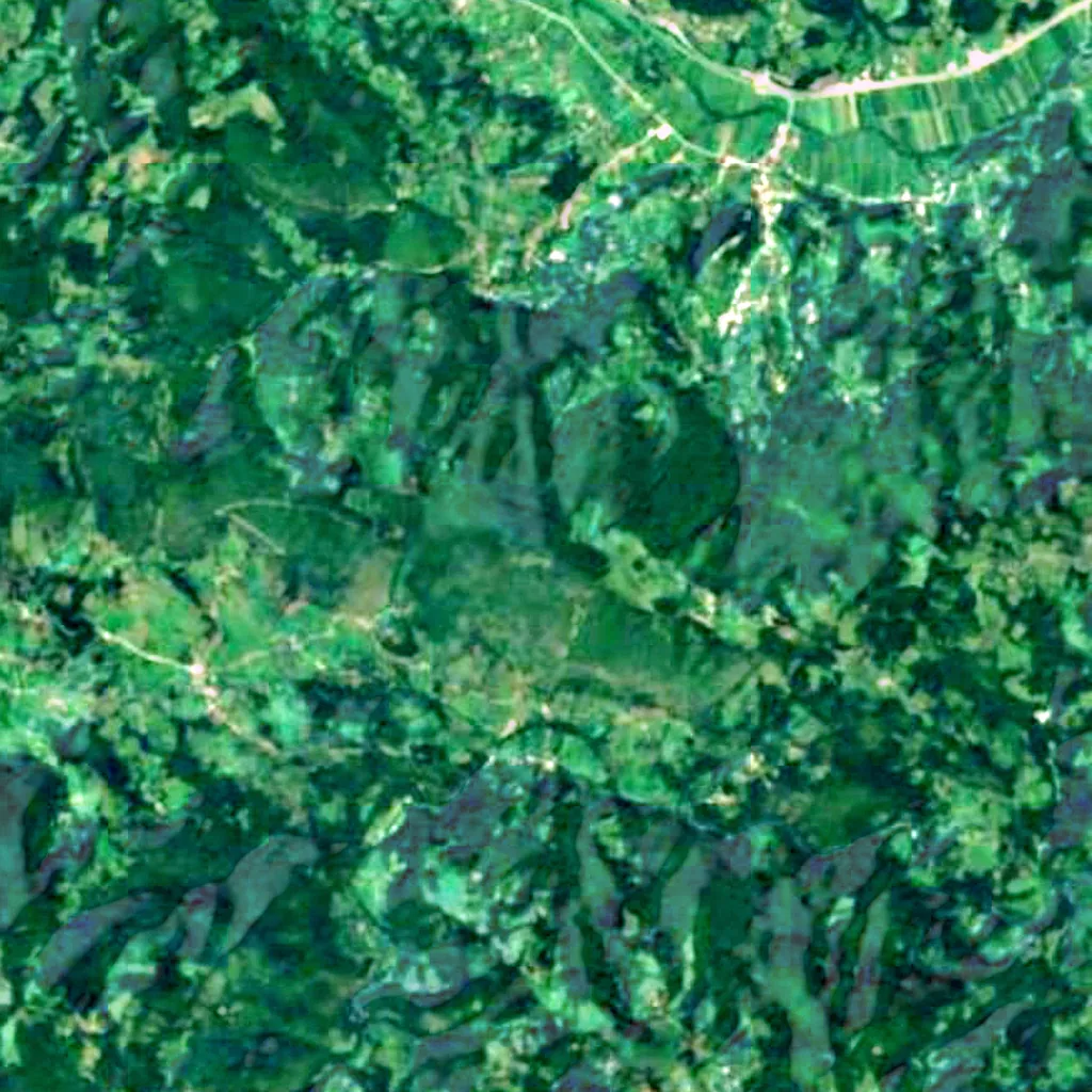 Il terreno sopra Drežnička Gradina (Sentinel-2)