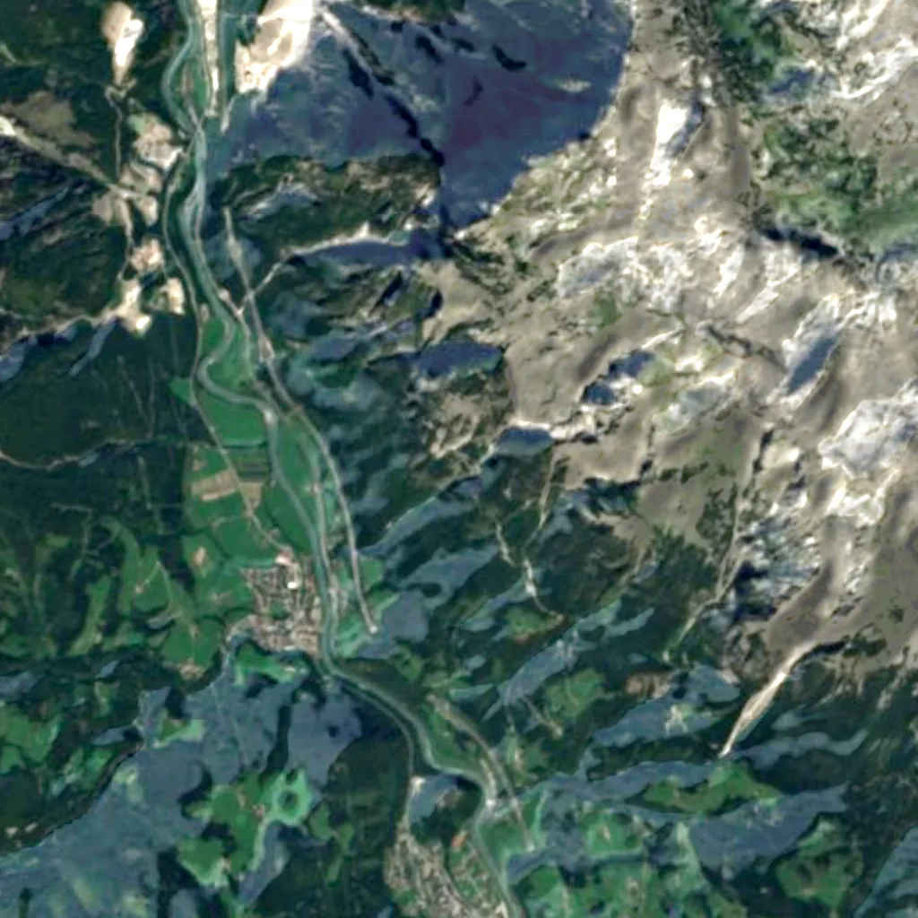 Le sol au-dessus de Eisriesenwelt (Sentinel-2)