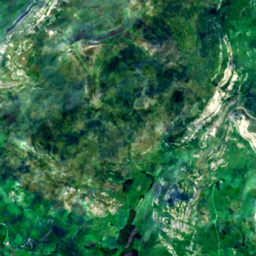 O chão por cima de Gaping Gill (Sentinel-2)