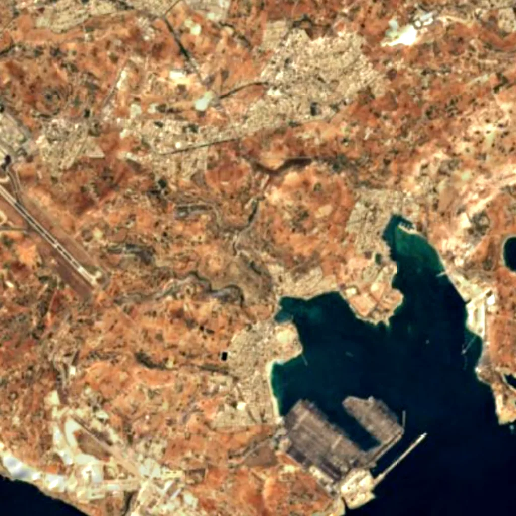 Le sol au-dessus de Għar Dalam (Sentinel-2)