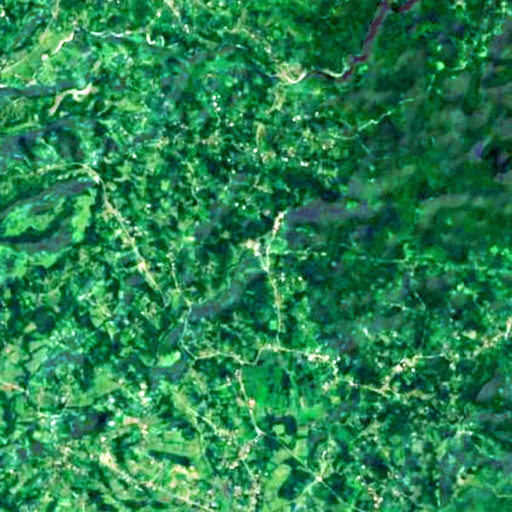 De grond boven Ghliana Cave Natural Monument (Sentinel-2)