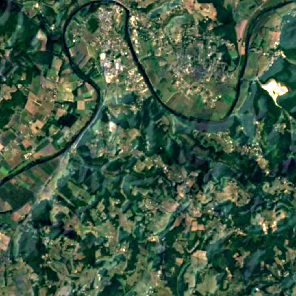 De grond boven Gouffre de Proumeyssac (Sentinel-2)