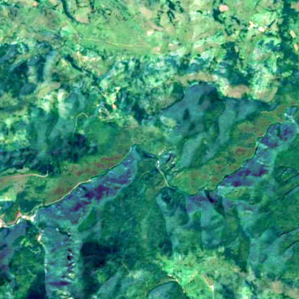 De grond boven Govještica (Sentinel-2)