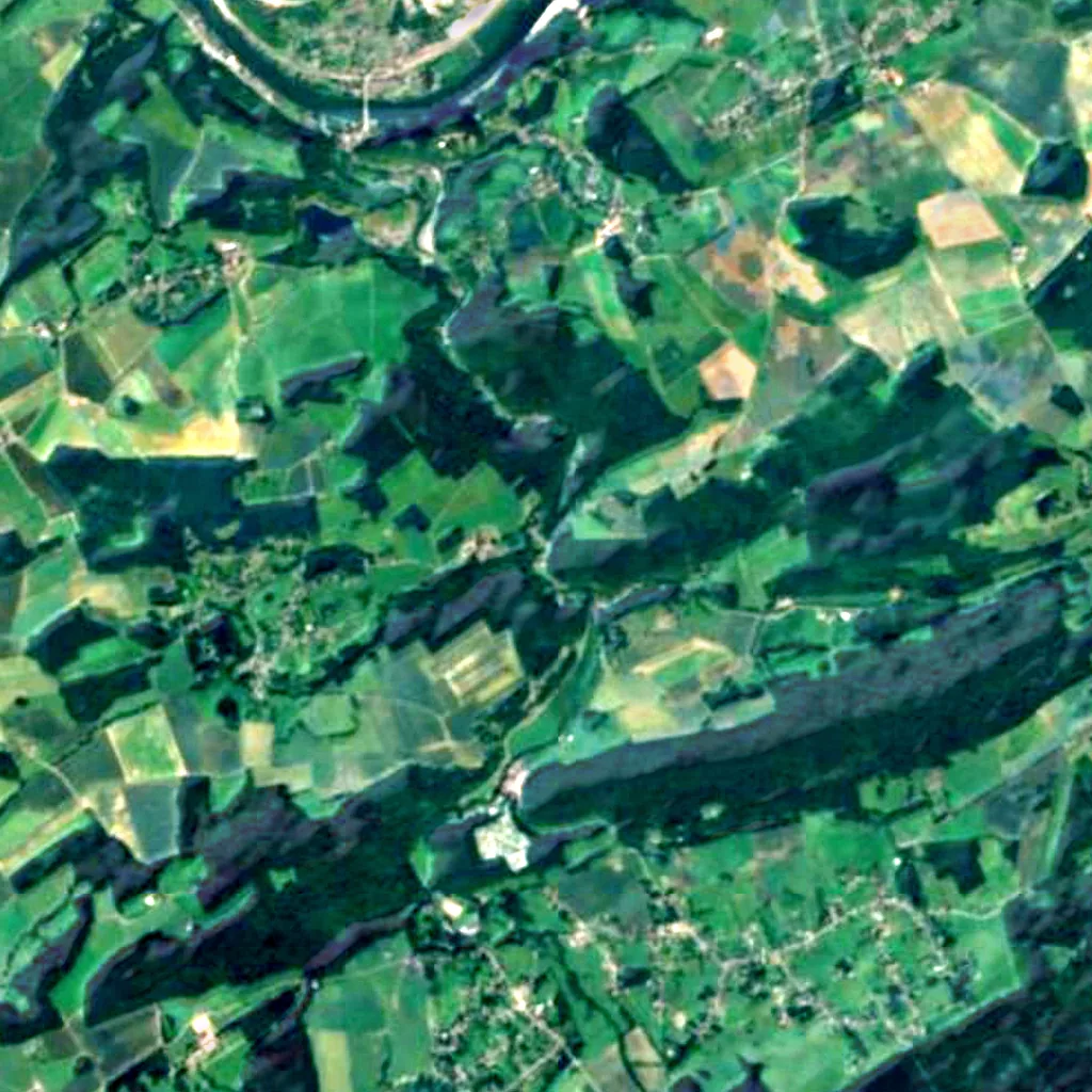 Le sol au-dessus de Grottes de Goyet (Sentinel-2)